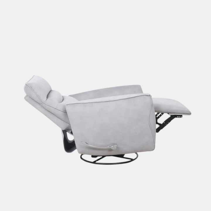 Mezain Silver Grey Rocker Recliner Chair In Fabric Upholstery