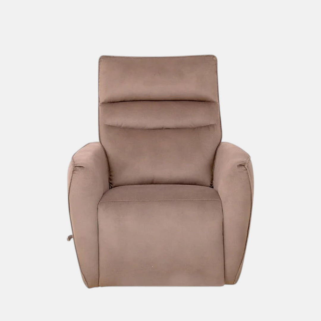 Mezain Taupe Rocker Recliner Chair In Fabric Upholstery