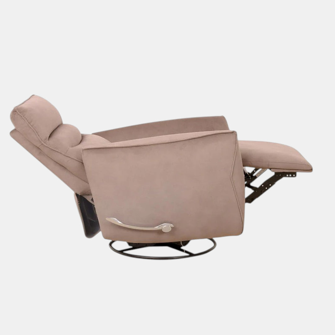 Mezain Taupe Rocker Recliner Chair In Fabric Upholstery