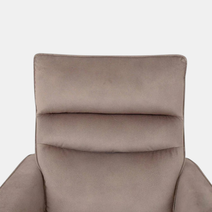 Mezain Taupe Rocker Recliner Chair In Fabric Upholstery