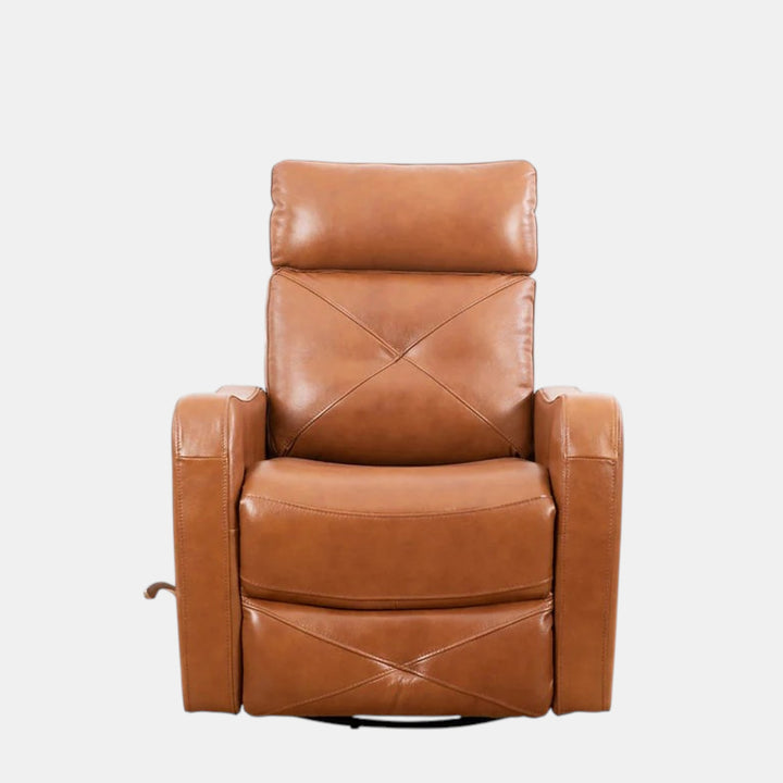 Aspen Caramel Manual Recliner In Leather Upholstery