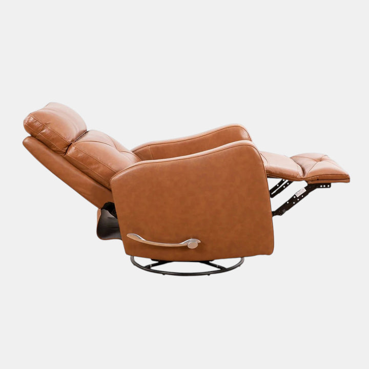 Aspen Caramel Manual Recliner In Leather Upholstery