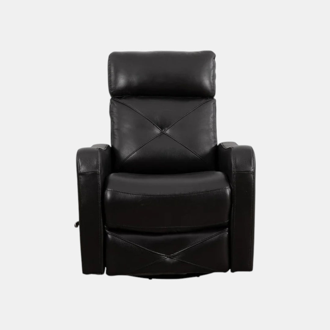Aspen Black Manual Recliner In Leather Upholstery