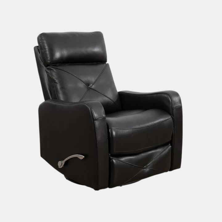 Aspen Black Manual Recliner In Leather Upholstery