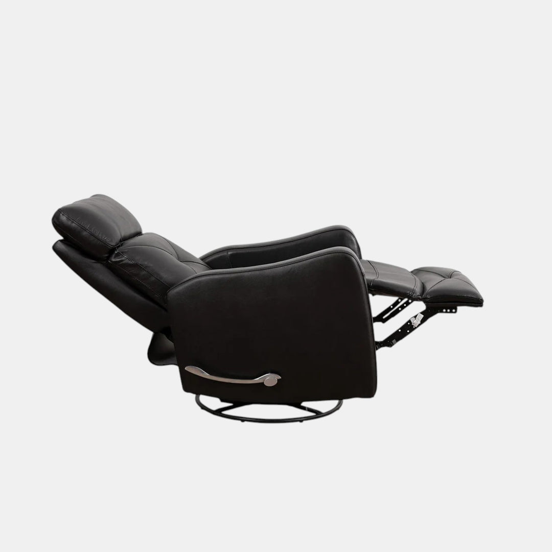 Aspen Black Manual Recliner In Leather Upholstery
