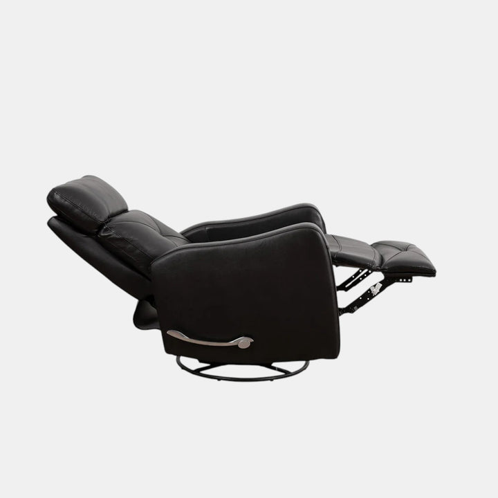 Aspen Black Manual Recliner In Leather Upholstery