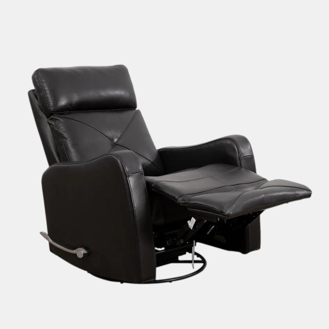 Aspen Black Manual Recliner In Leather Upholstery