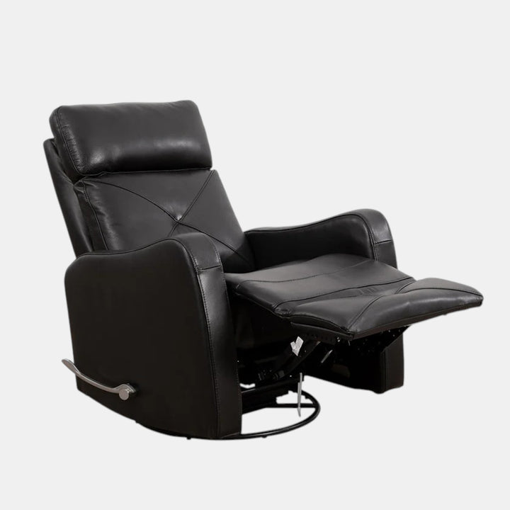 Aspen Black Manual Recliner In Leather Upholstery