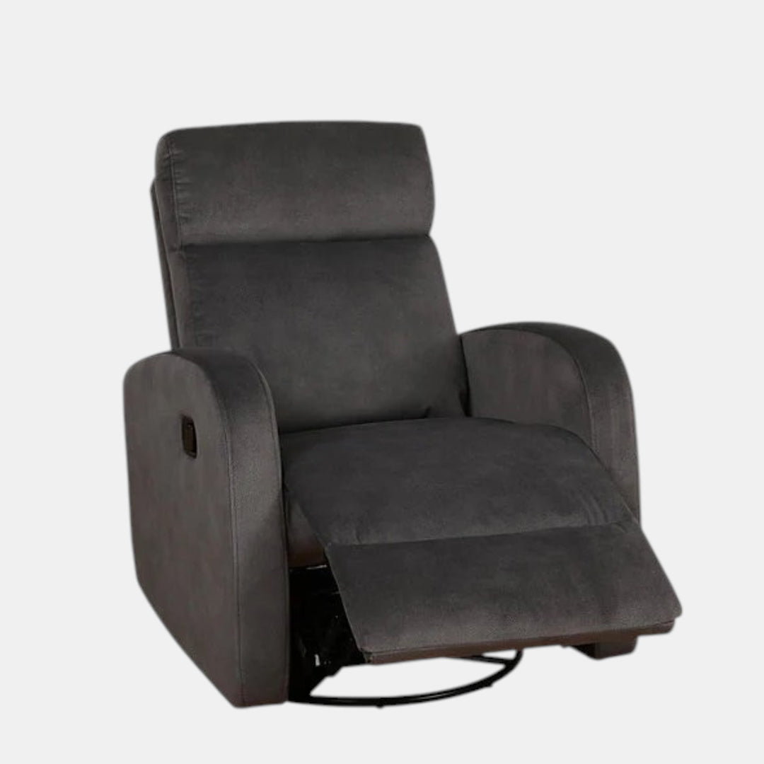 Willgor Charcoal Manual Recliner Chair In Fabric Upholstery