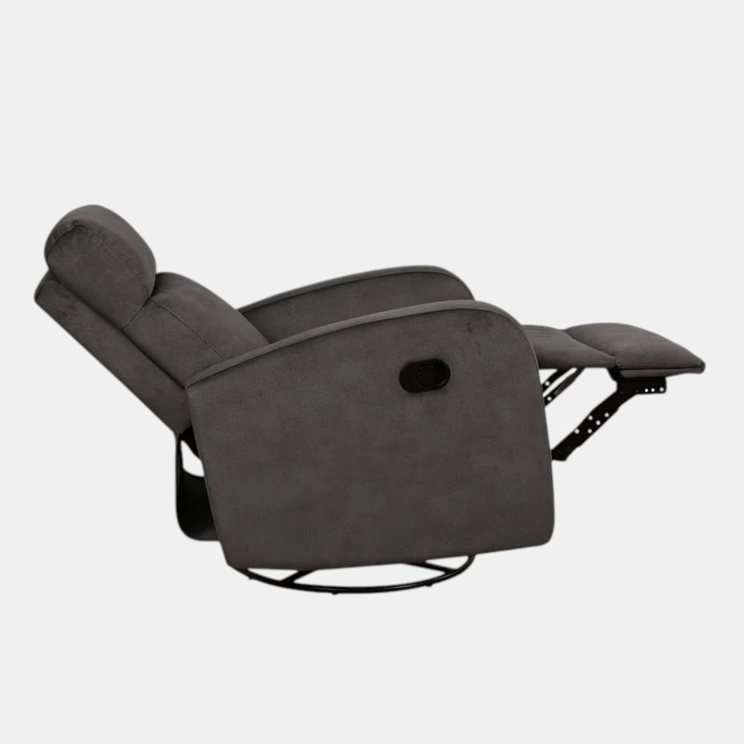 Willgor Charcoal Manual Recliner Chair In Fabric Upholstery