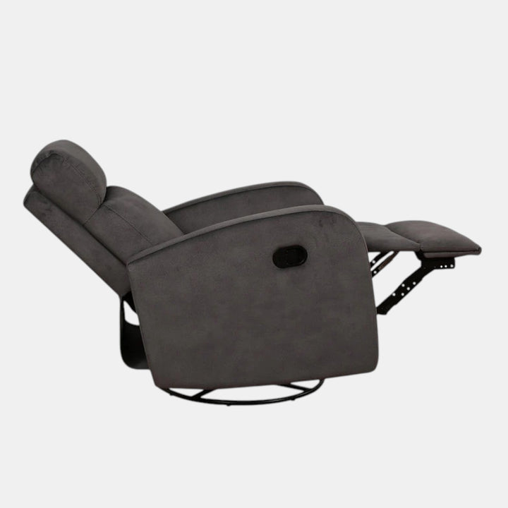 Willgor Charcoal Manual Recliner Chair In Fabric Upholstery