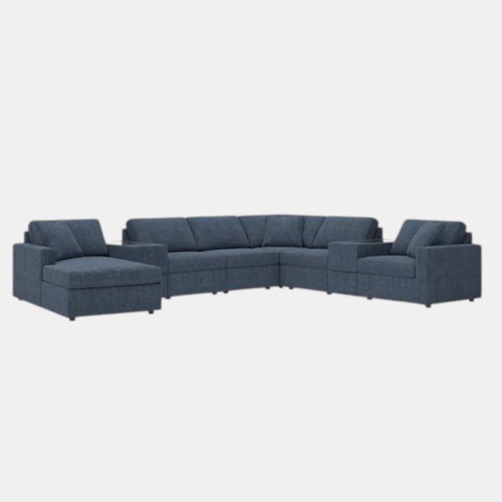 Modmax 8-Piece Fabric Sectional Sofa With Corner Chaise &amp; Storage Console - Ink | Signature Design By Ashley