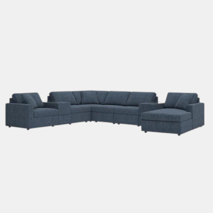 Modmax 8-Piece Fabric Sectional Sofa With Corner Chaise &amp; Storage Console - Ink | Signature Design By Ashley