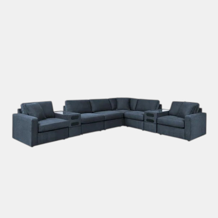 92121S16 Modmax 8-Piece Fabric Sectional Sofa With Audio System Console - Ink | Signature Design By Ashley