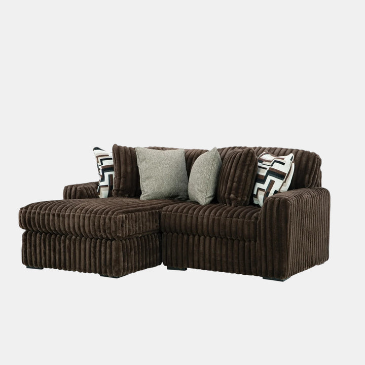 Midnight-madness 2-Piece Fabric Sectional Sofa With Chaise - Chocolate - Close-Up Detail
