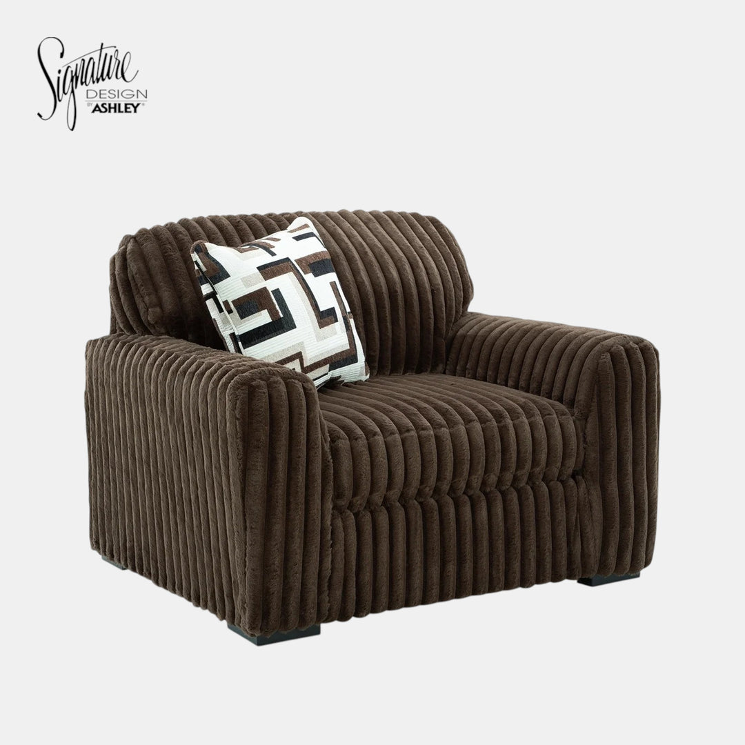 9810423 Midnight-madness Oversized Armchair In Fabric Upholstery - Chocolate | Signature Design By Ashley