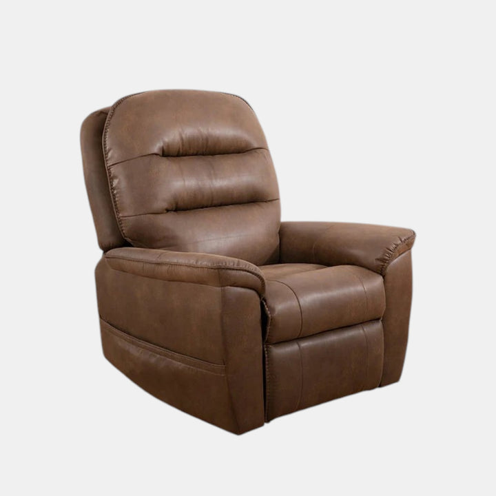 Seville Brown Power Recliner Chair In PU Leather Upholstery - Front View