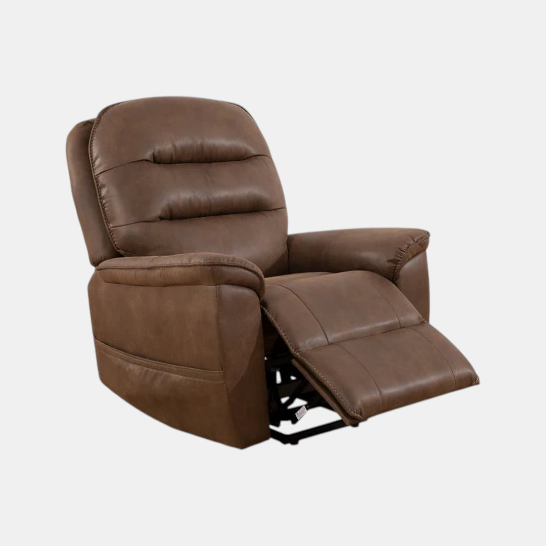 Seville Brown Power Recliner Chair In PU Leather Upholstery - Room Setting
