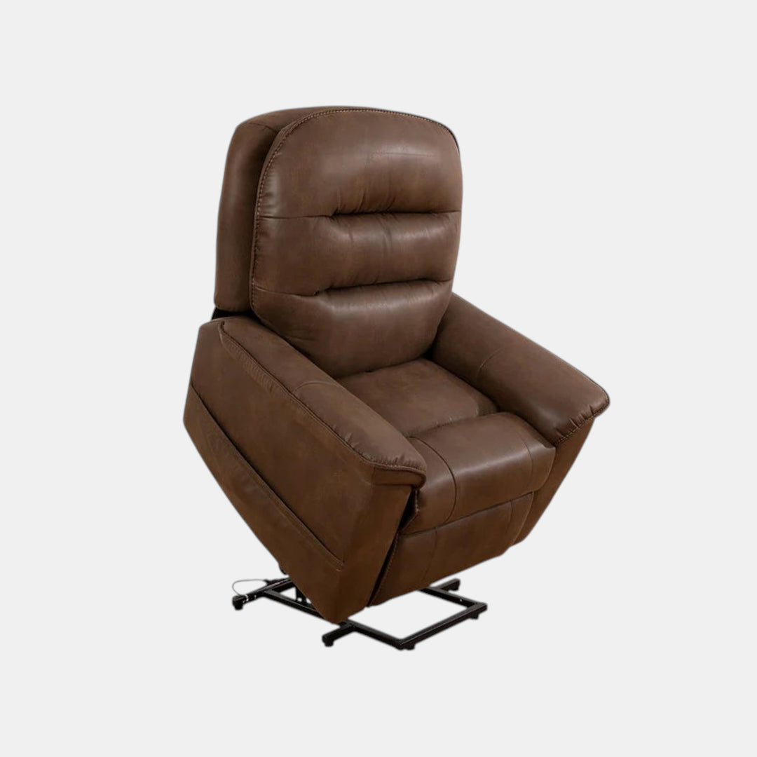 Seville Brown Power Recliner Chair In PU Leather Upholstery - Additional View