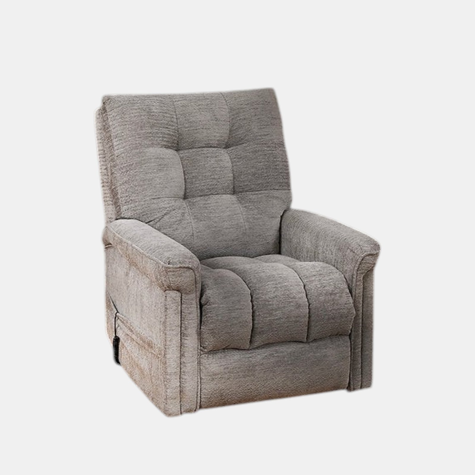 Wesley Grey Power Recliner Chair In Fabric Upholstery - Front View