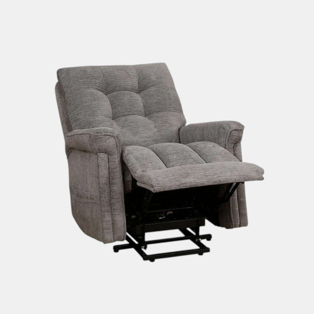 Wesley Grey Power Recliner Chair In Fabric Upholstery - Close-Up Detail