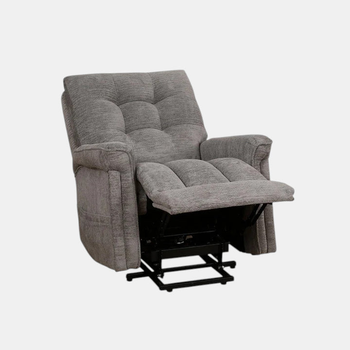 Wesley Grey Power Recliner Chair In Fabric Upholstery - Close-Up Detail