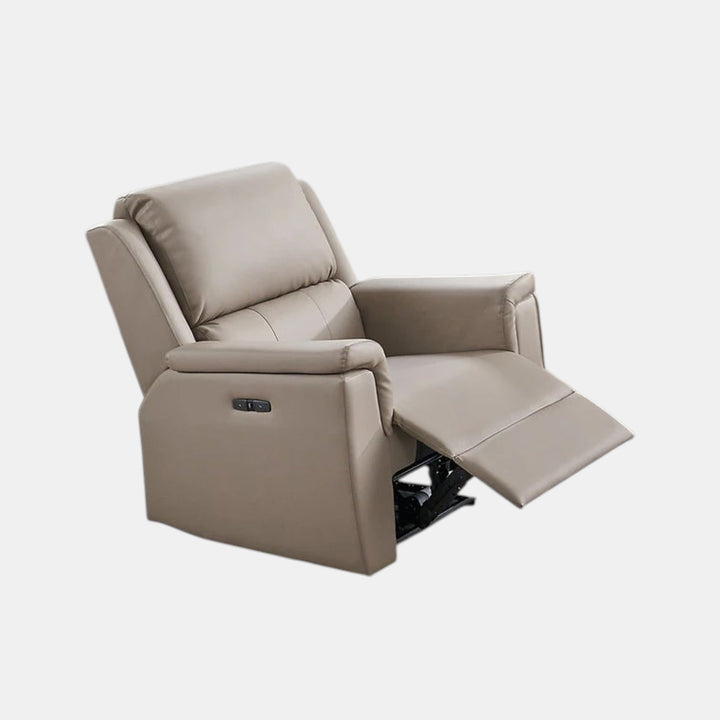 Kelly Stone Power Recliner Chair In Leather Upholstery - Front View