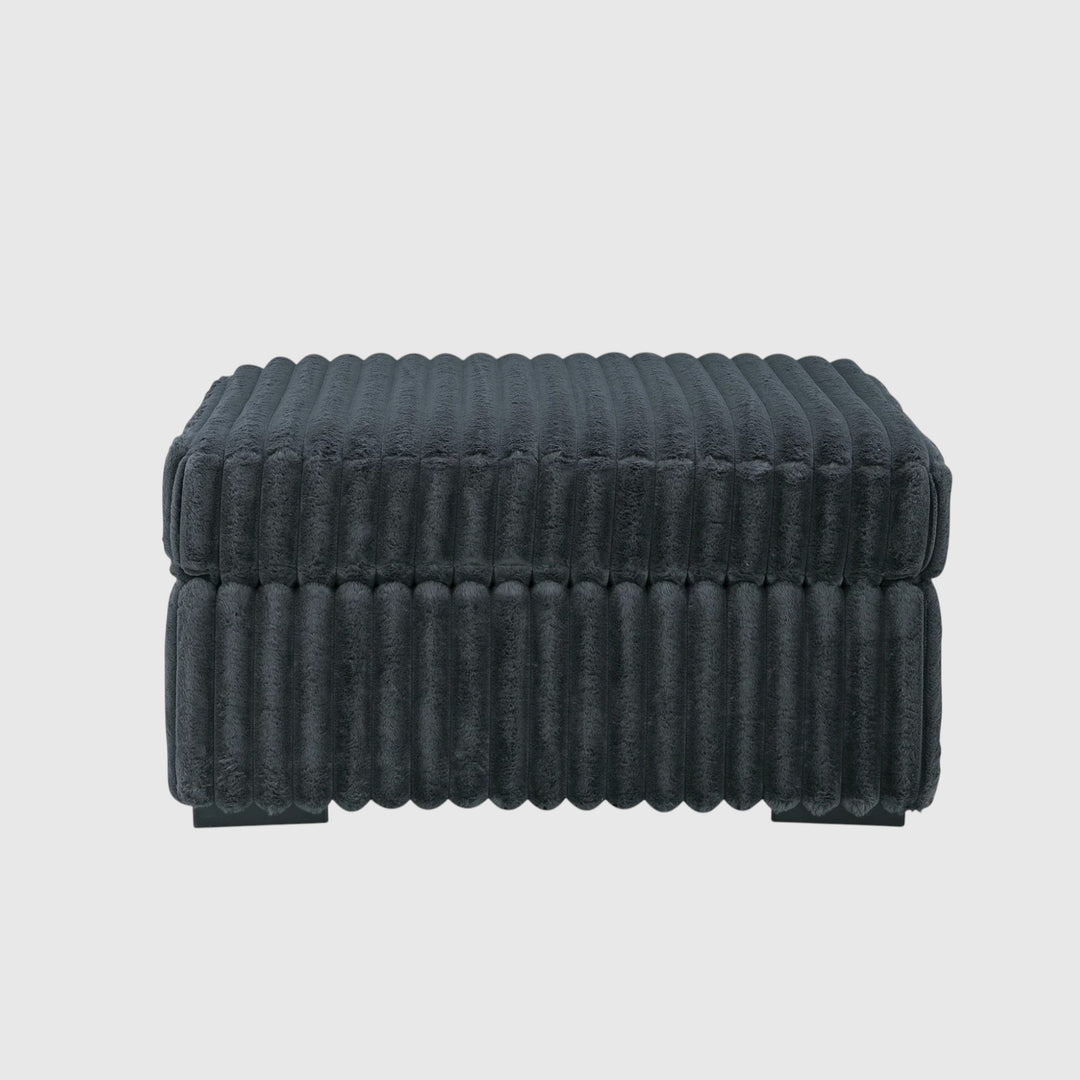 9810508 Midnight-madness Oversized Accent Ottoman In Fabric Upholstery - Gunmetal | Signature Design By Ashley