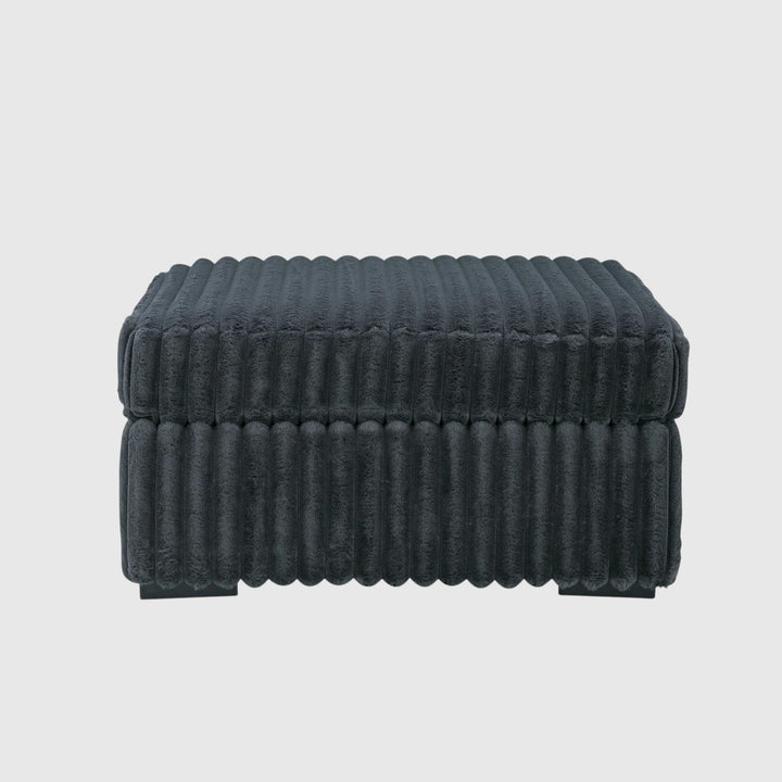 9810508 Midnight-madness Oversized Accent Ottoman In Fabric Upholstery - Gunmetal | Signature Design By Ashley