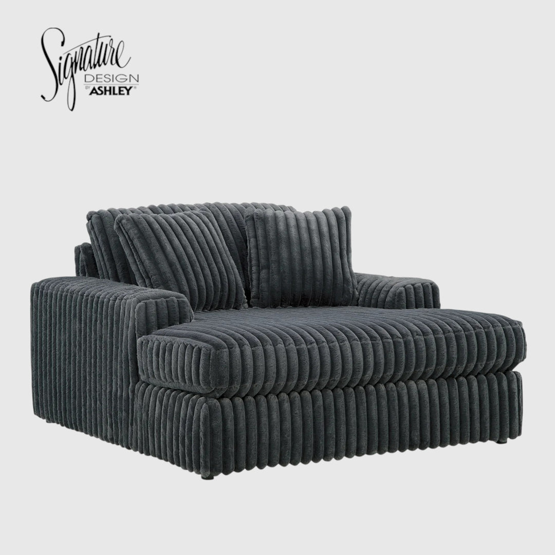 9810515 Midnight-madness Oversized Chaise In Fabric Upholstery - Gunmetal | Signature Design By Ashley