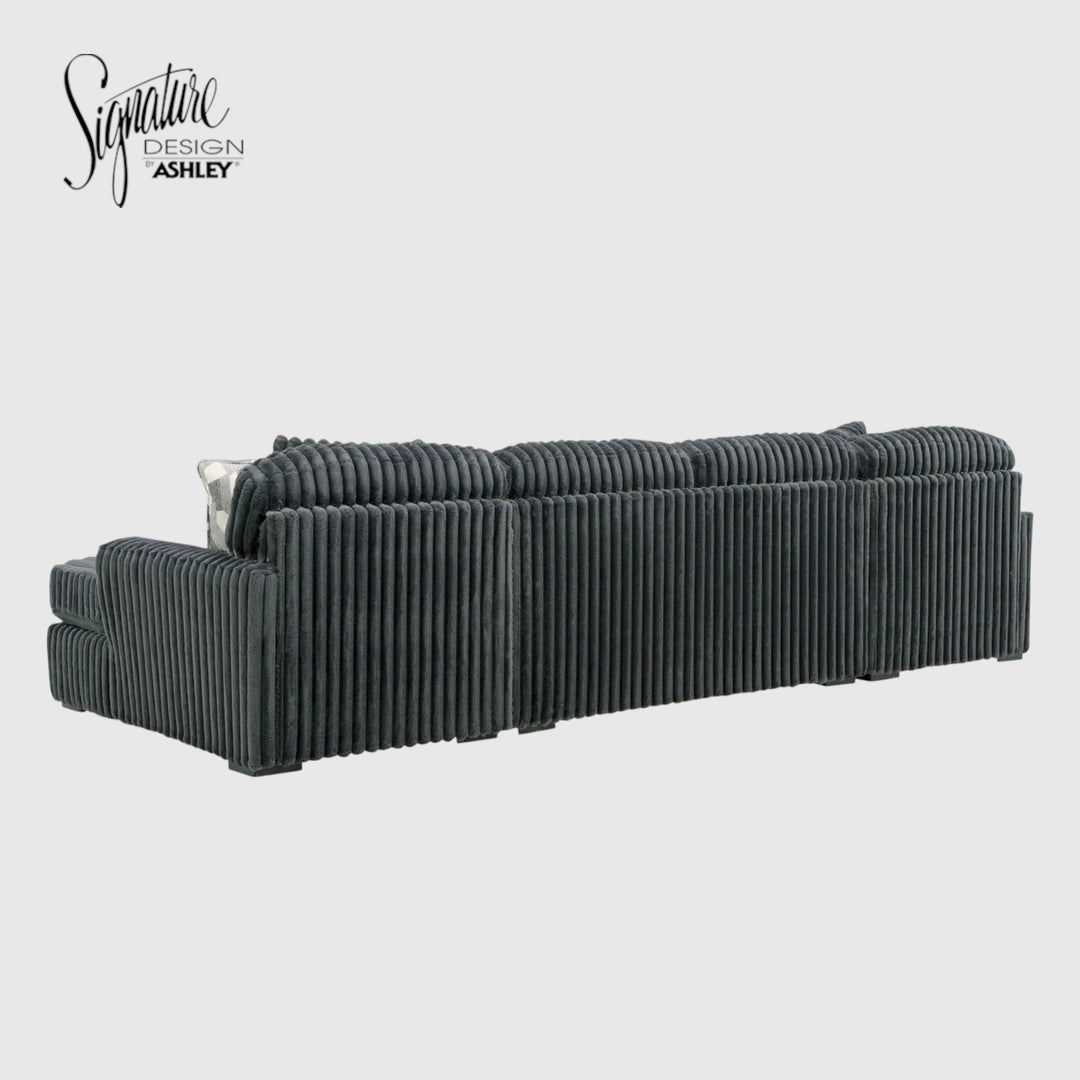 98105S7 Midnight-madness 3-Piece Fabric Sectional Sofa With Dual Chaise - Gunmetal | Signature Design By Ashley