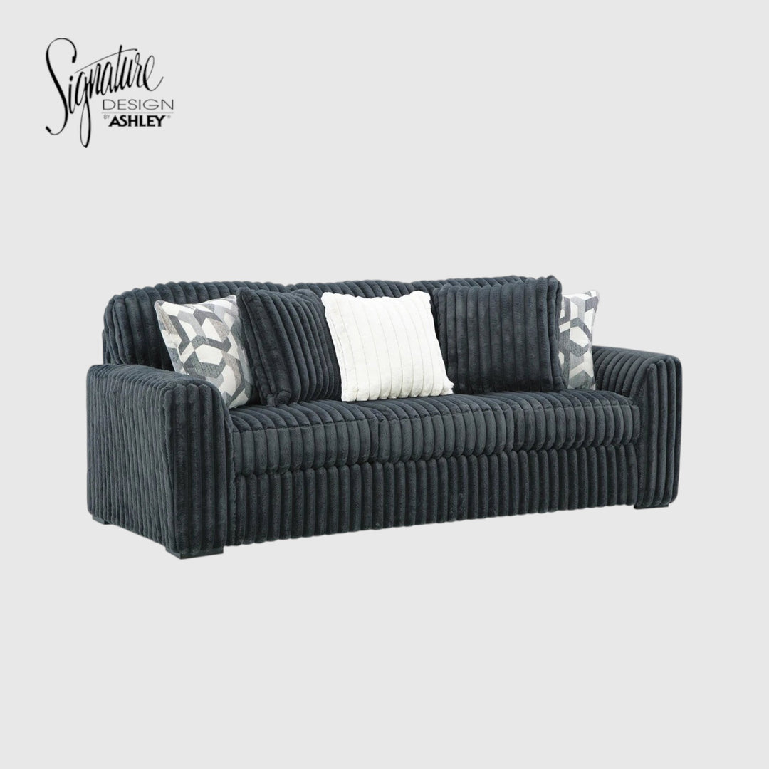 9810538 Midnight-madness Stationary Sofa In Fabric Upholstery - Gunmetal | Signature Design By Ashley