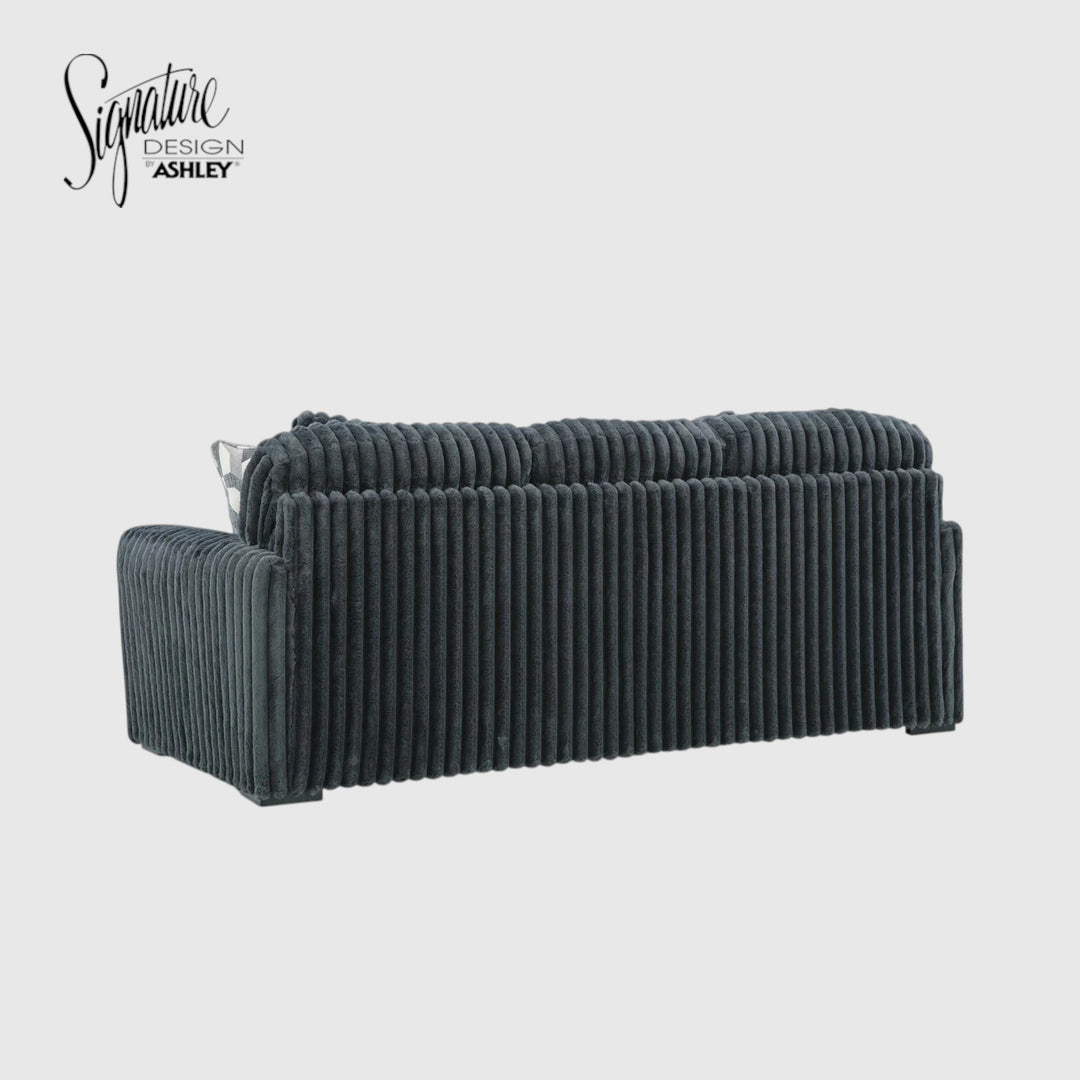 9810538 Midnight-madness Stationary Sofa In Fabric Upholstery - Gunmetal | Signature Design By Ashley