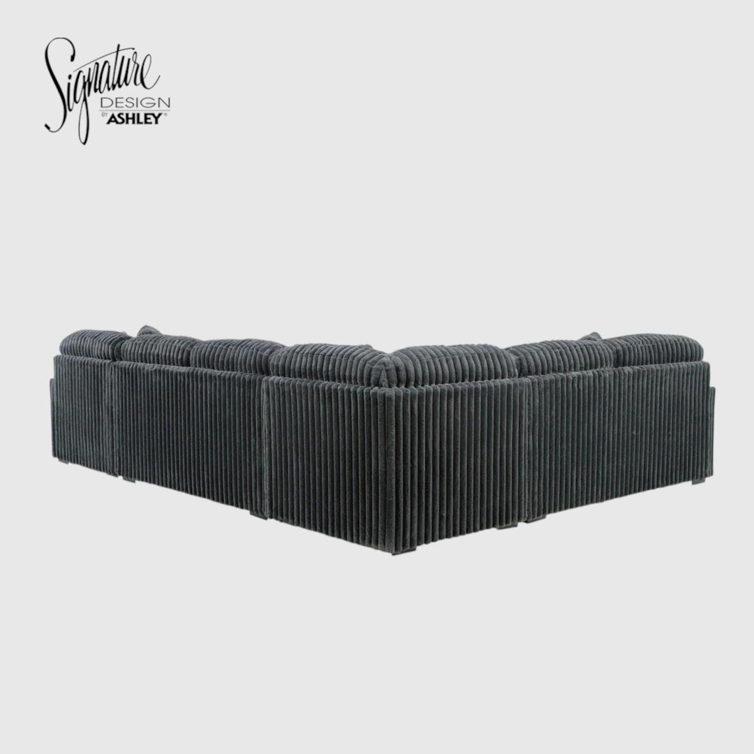 Midnight-madness 4-Piece Fabric Sectional Sofa With Chaise - Gunmetal | Signature Design By Ashley