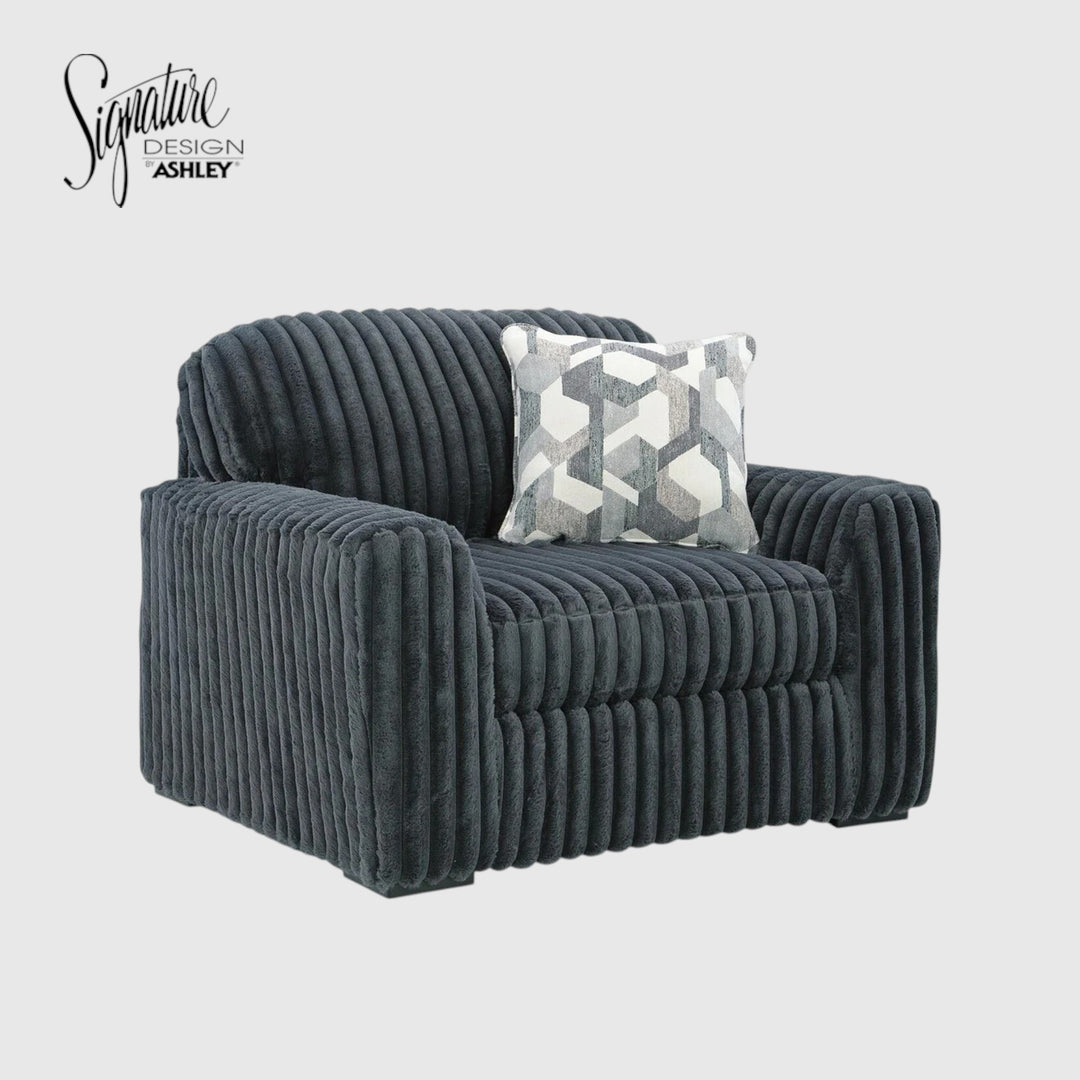 9810523 Midnight-madness Oversized Armchair In Fabric Upholstery - Gunmetal | Signature Design By Ashley