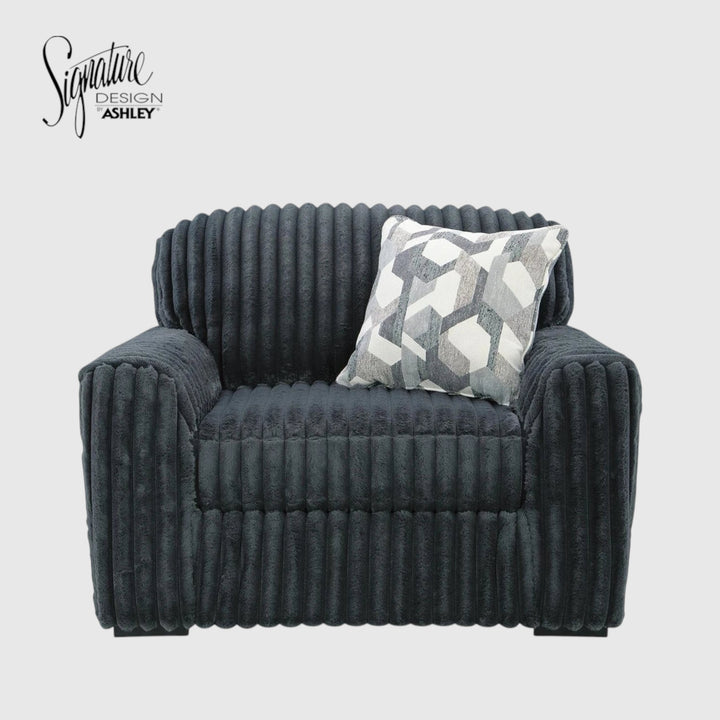 9810523 Midnight-madness Oversized Armchair In Fabric Upholstery - Gunmetal | Signature Design By Ashley