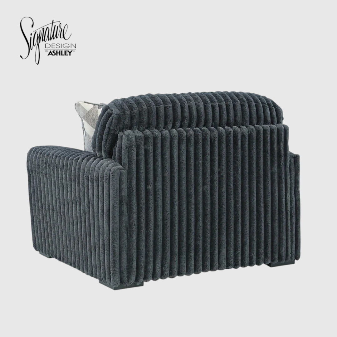 9810523 Midnight-madness Oversized Armchair In Fabric Upholstery - Gunmetal | Signature Design By Ashley