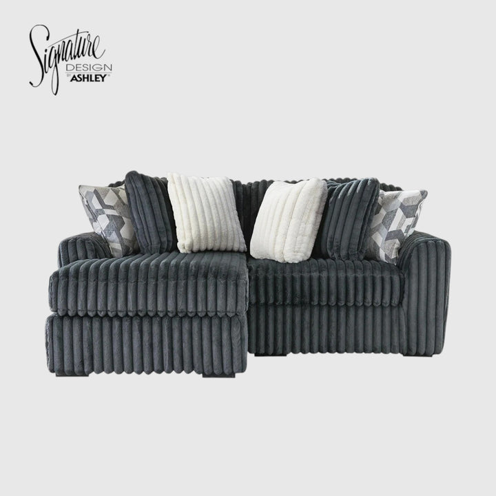 Midnight-madness 2-Piece Fabric Sectional Sofa With Chaise - Gunmetal | Signature Design By Ashley