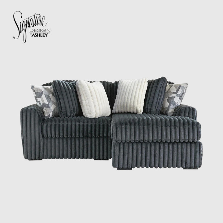 Midnight-madness 2-Piece Fabric Sectional Sofa With Chaise - Gunmetal | Signature Design By Ashley