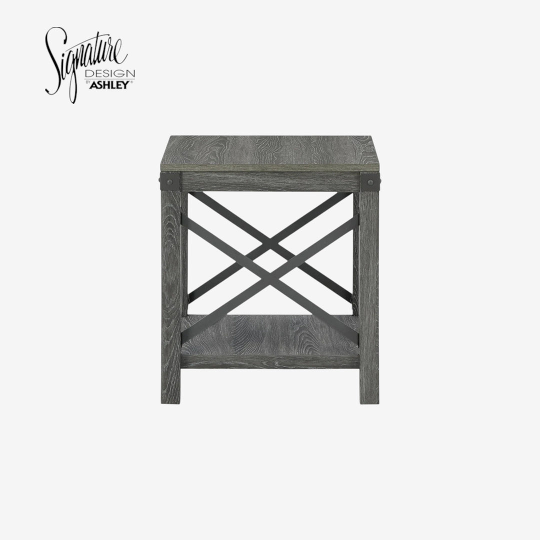 T175-2 Freedan Wooden End Table - Greyish Brown | Signature Design By Ashley