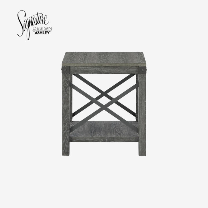 T175-2 Freedan Wooden End Table - Greyish Brown | Signature Design By Ashley