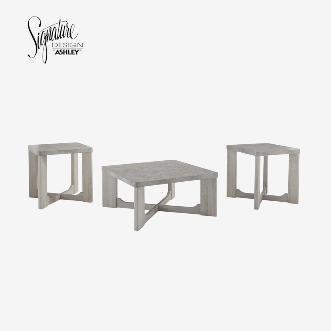 T247-13 Garnilly Occasional Table Set (Set of 3) - Whitewash | Signature Design By Ashley