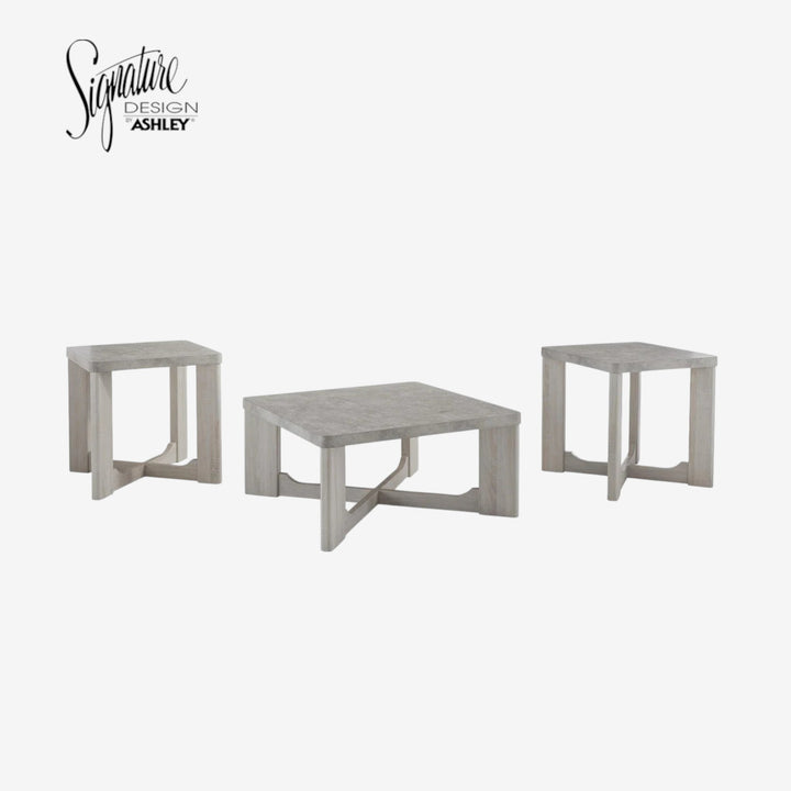 T247-13 Garnilly Occasional Table Set (Set of 3) - Whitewash | Signature Design By Ashley