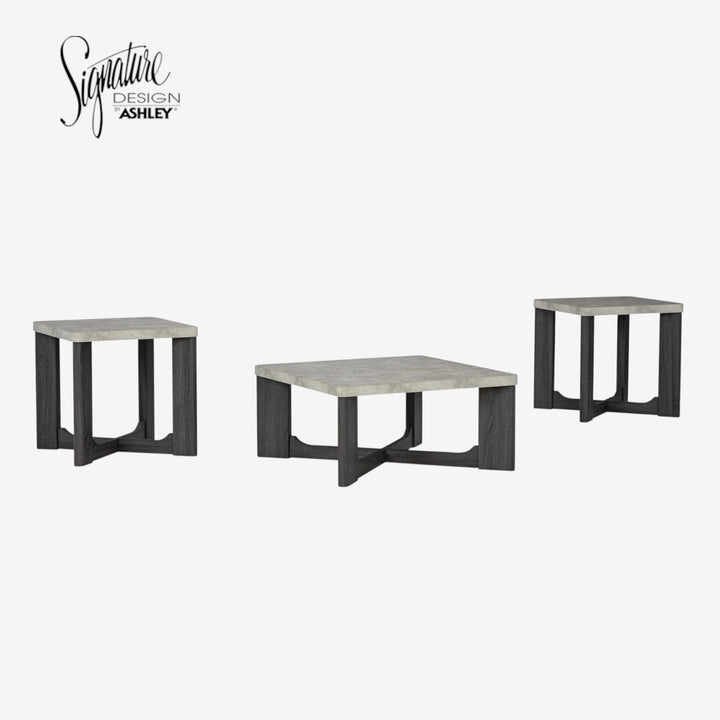 T251-13 Sharstorm Occasional Table Set (Set of 3) - Two-tone Grey | Signature Design By Ashley