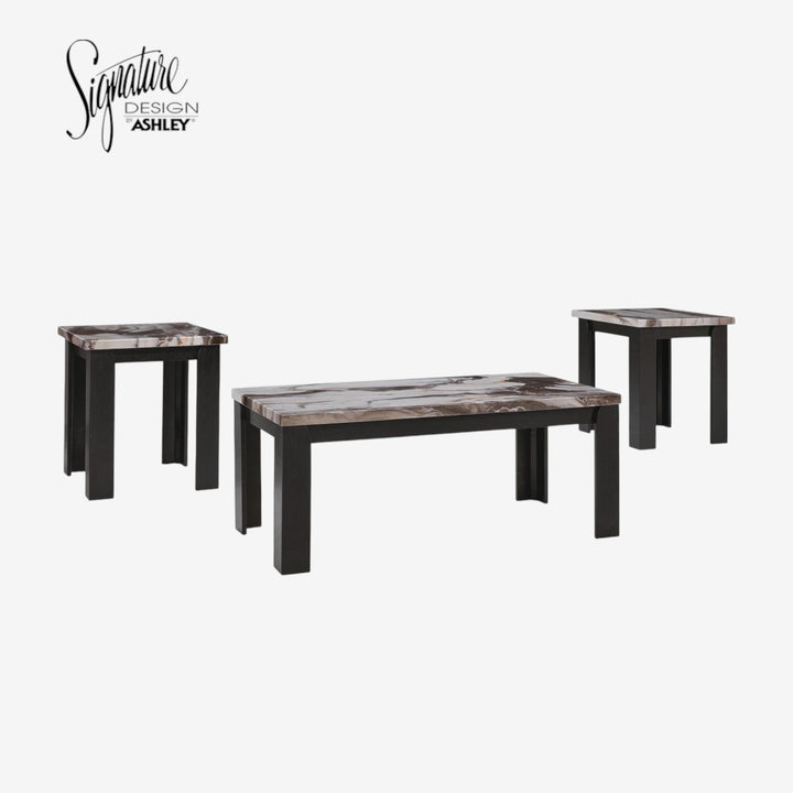 T255-13 Jazmore Occasional Table Set (Set of 3) - Dark Brown | Signature Design By Ashley