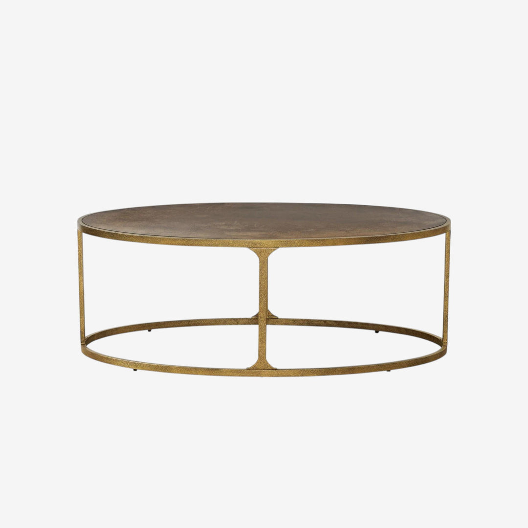 T399-0 Korajane Coffee Table With Tempered Glass Top - Antique Gold | Signature Design By Ashley