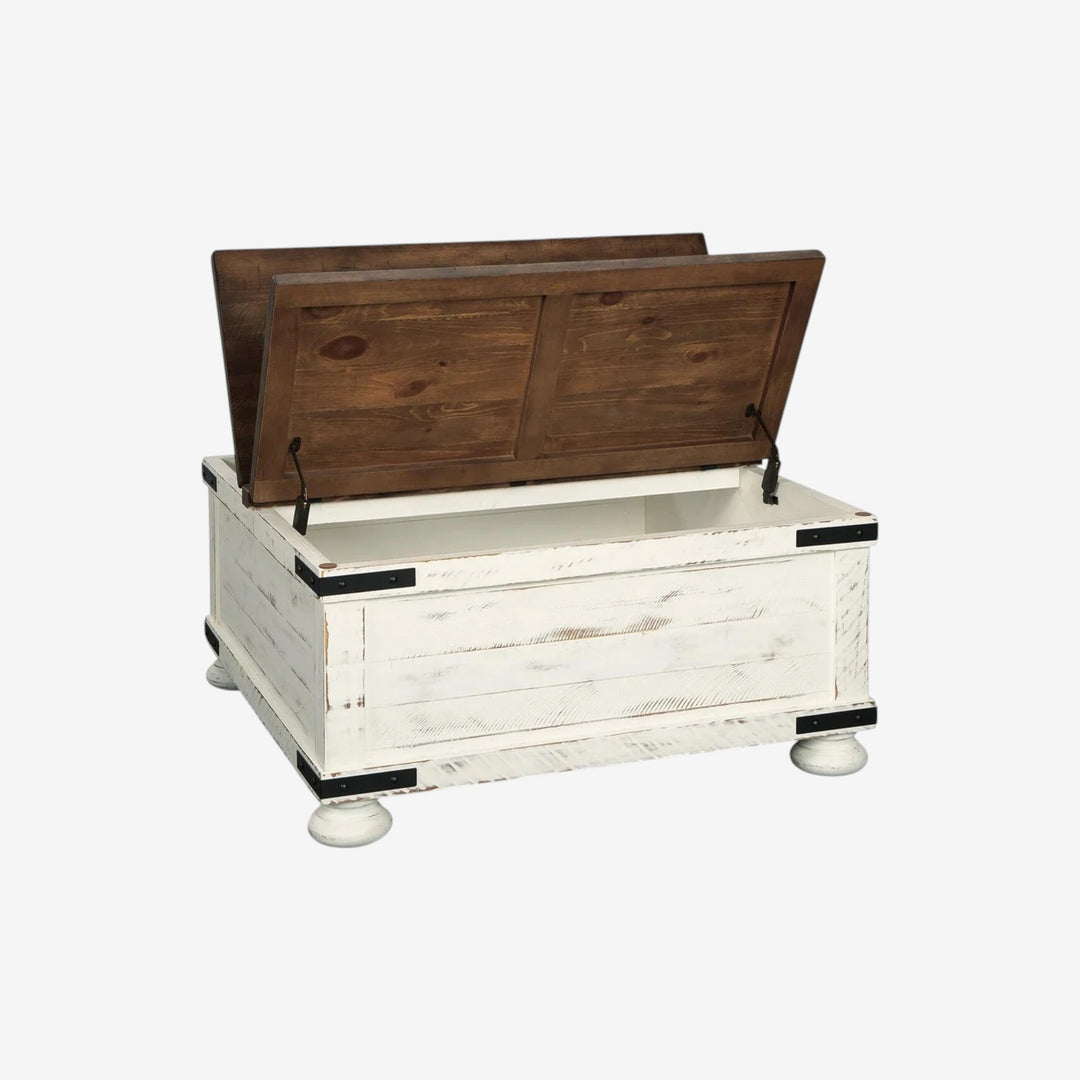 T459-20 Wystfield Wooden Coffee Table With Lift Top - White/ Brown | Signature Design By Ashley