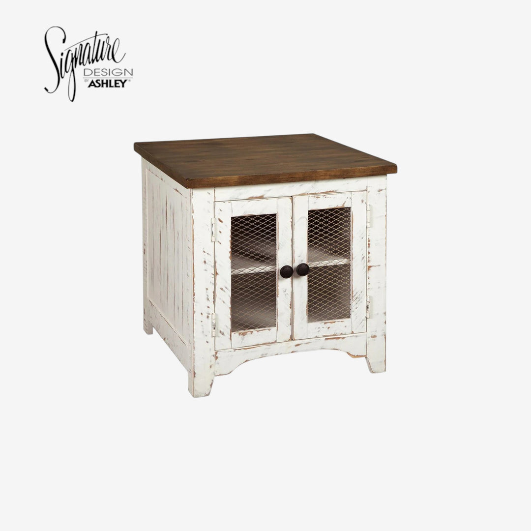 T459-3 Wystfield Wooden End Table - White/ Brown | Signature Design By Ashley