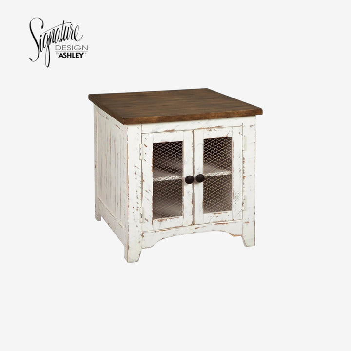 T459-3 Wystfield Wooden End Table - White/ Brown | Signature Design By Ashley
