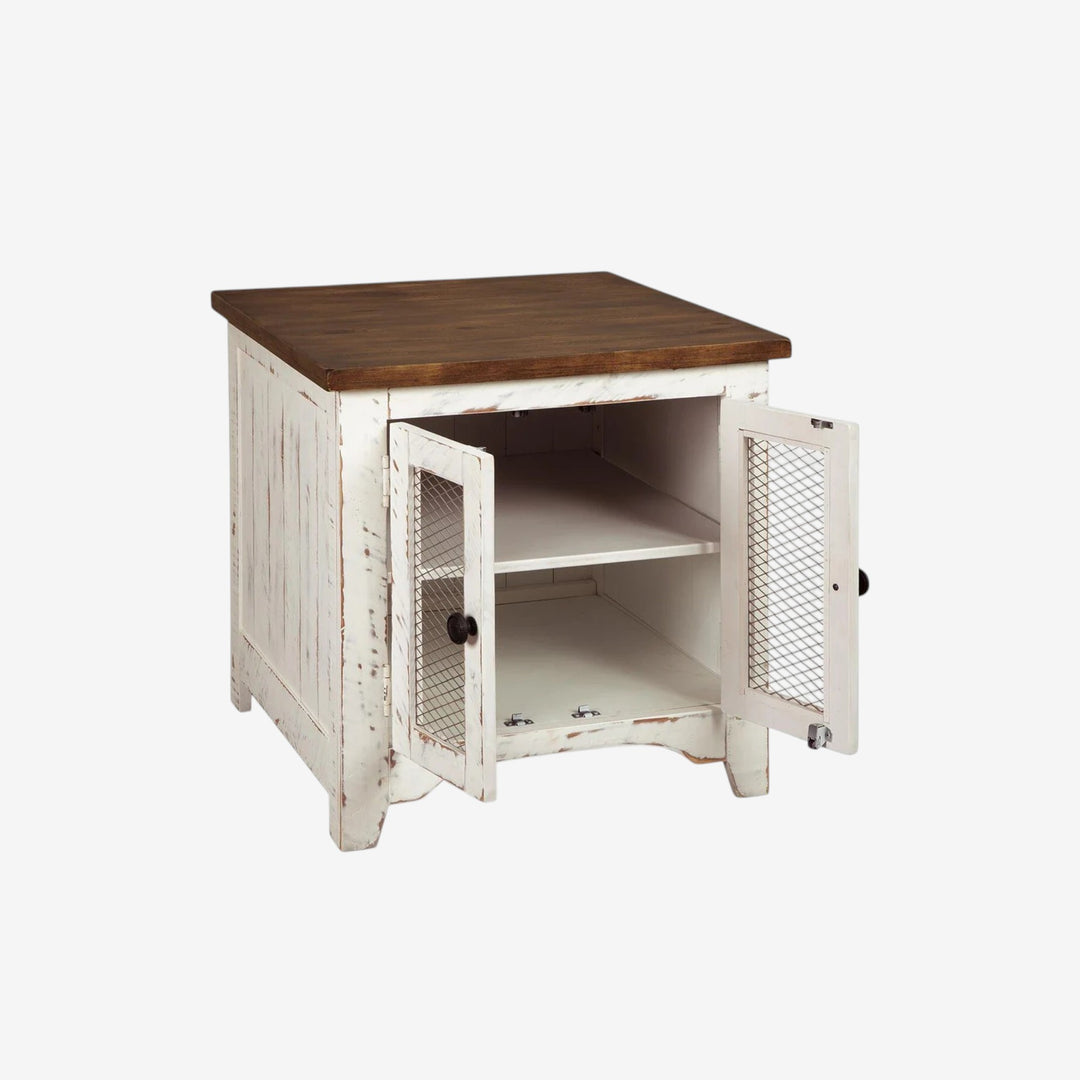 T459-3 Wystfield Wooden End Table - White/ Brown | Signature Design By Ashley